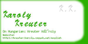 karoly kreuter business card